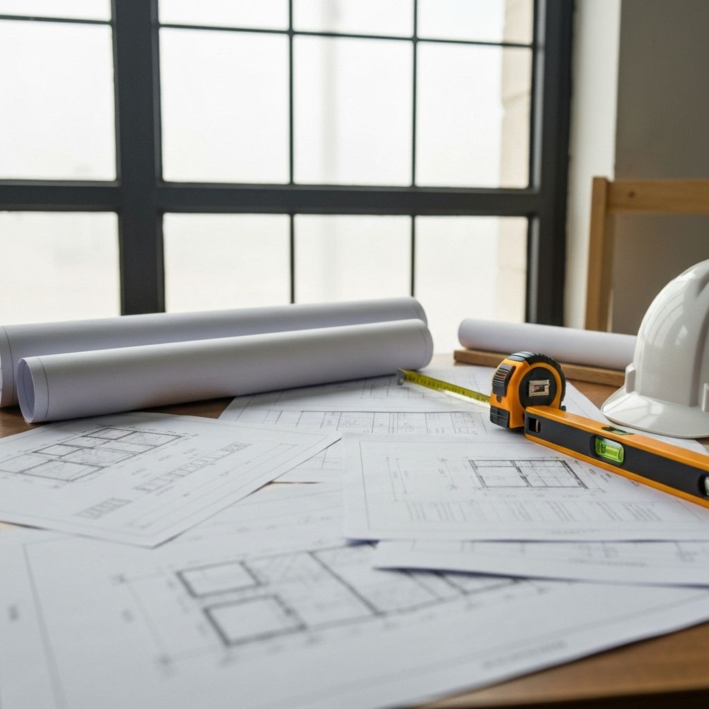 Construction planning and blueprints